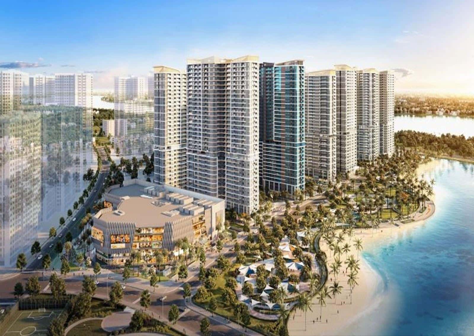 Căn hộ Vinhomes Green City được bố trí ở tháp cao phía tây khu đô thị