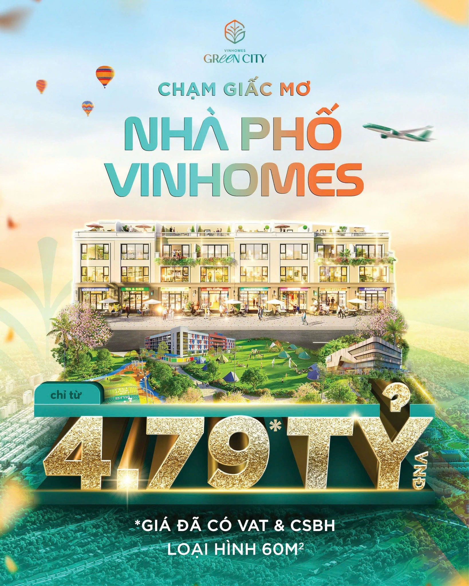 Giá nhà phố tại Vinhomes Green City hiện nay đang ở mức hợp lý so với khu vực lân cận