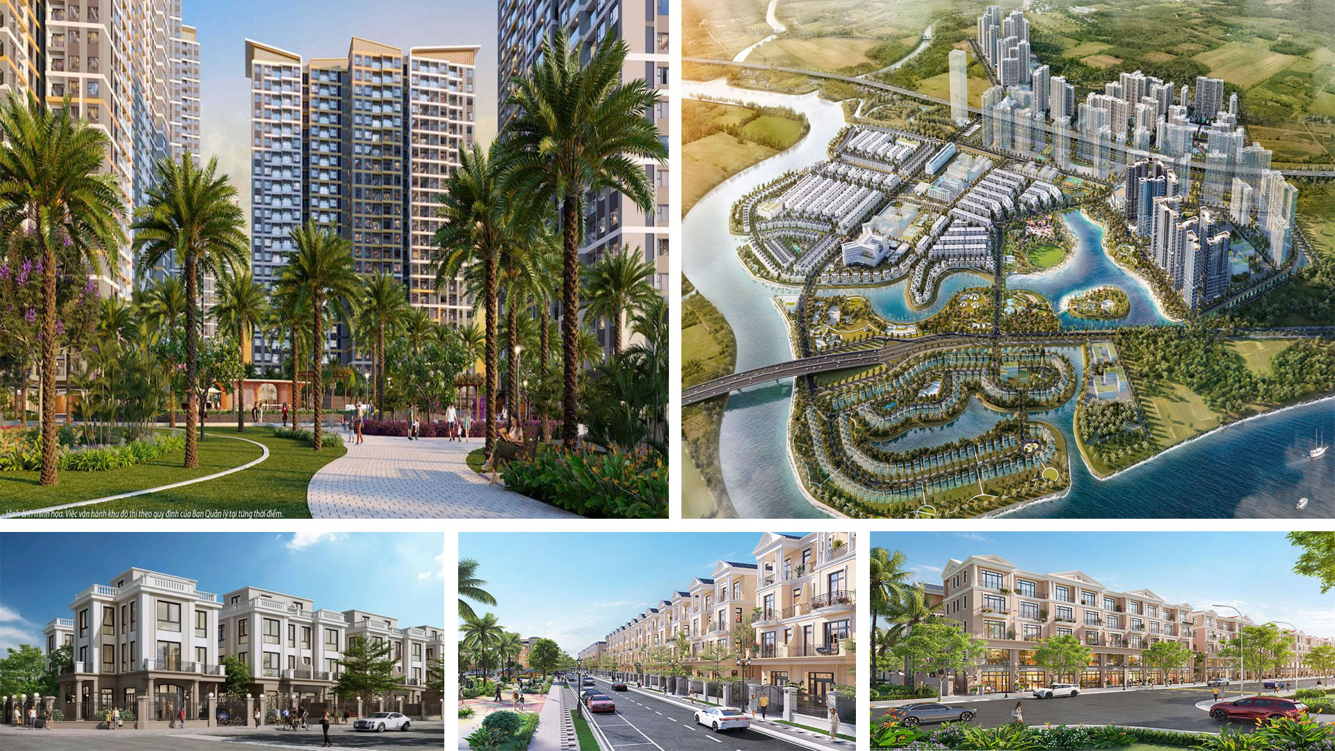 Minh hoạ một số loại hình sản phẩm ở Vinhomes Green City và Vinhomes Grand Park