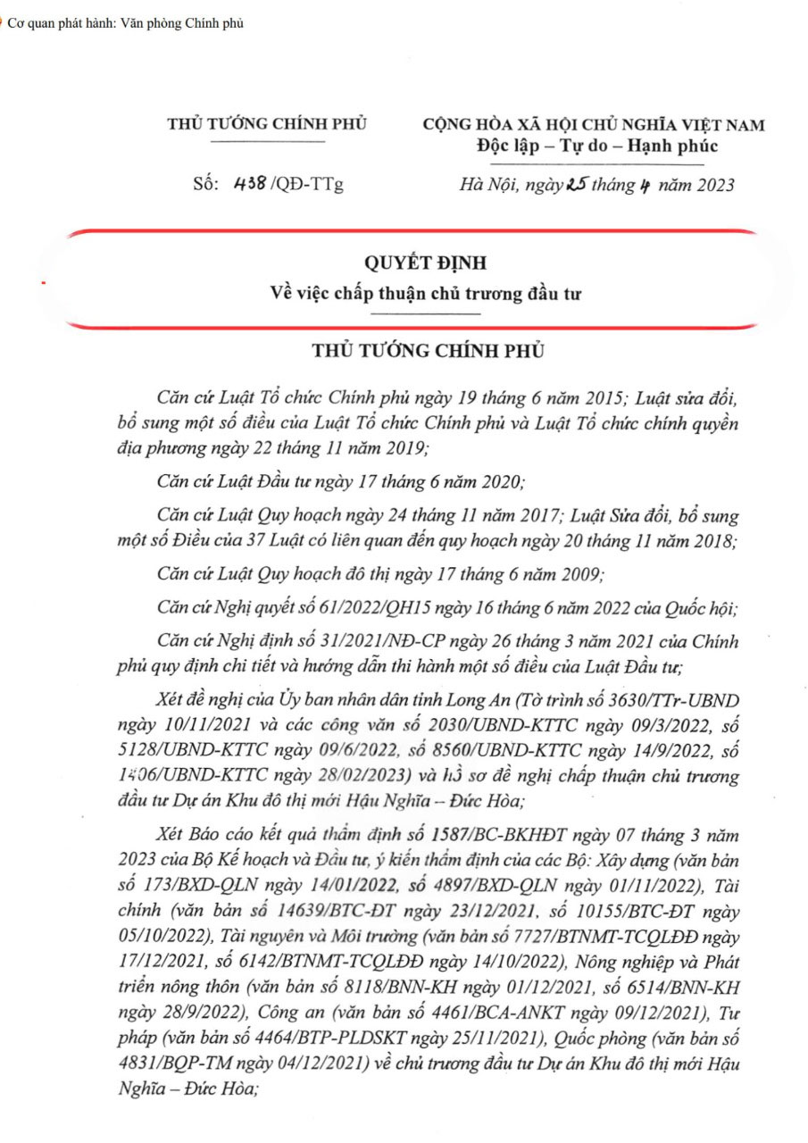 Quyết định số 438/QĐ-TTg 