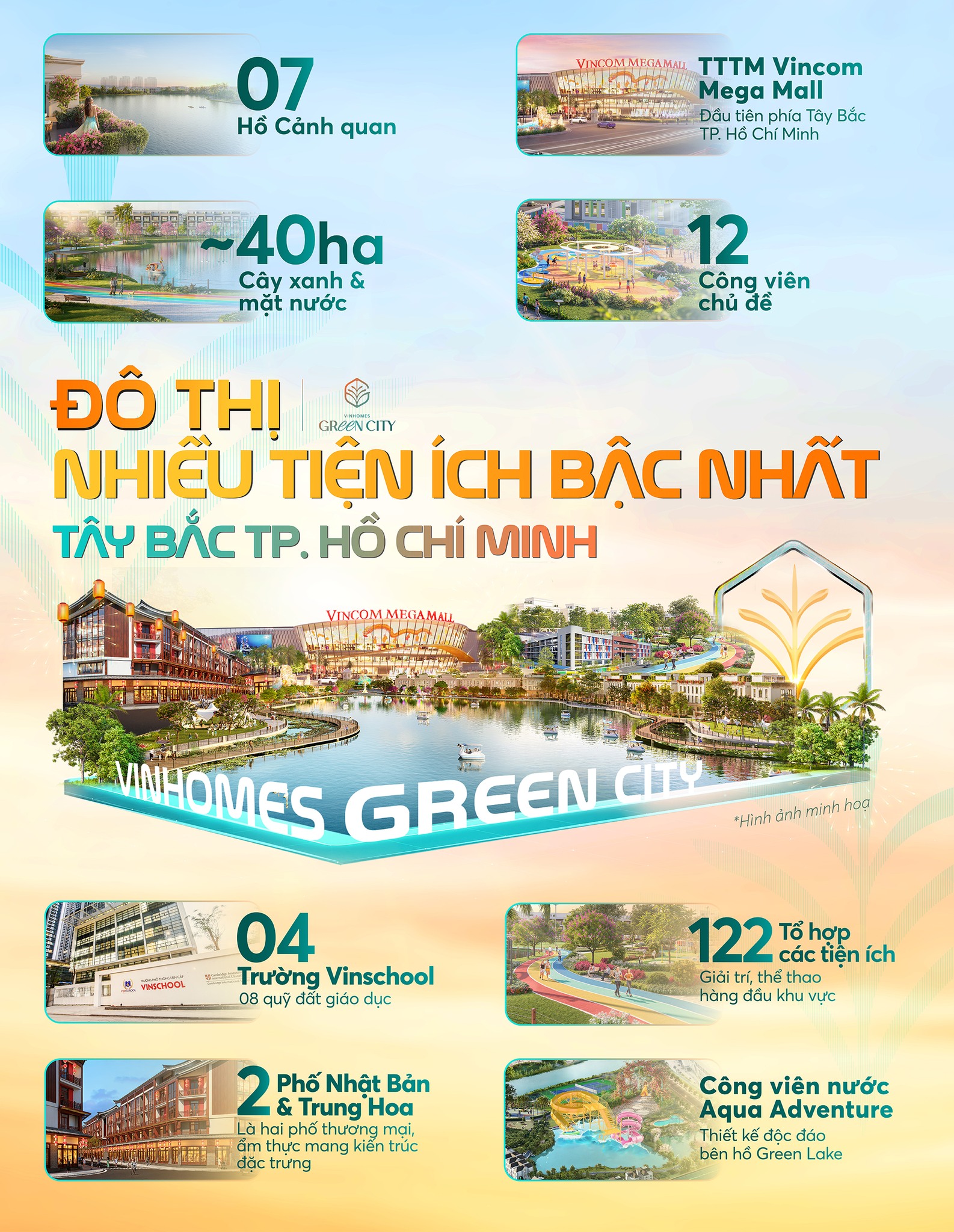 Là đô thị tích hợp đầu tiên tại Tây Bắc TP.HCM, Vinhomes Green City mang trong mình gen trội của Vingroup - phù hợp cho các gia đình trẻ