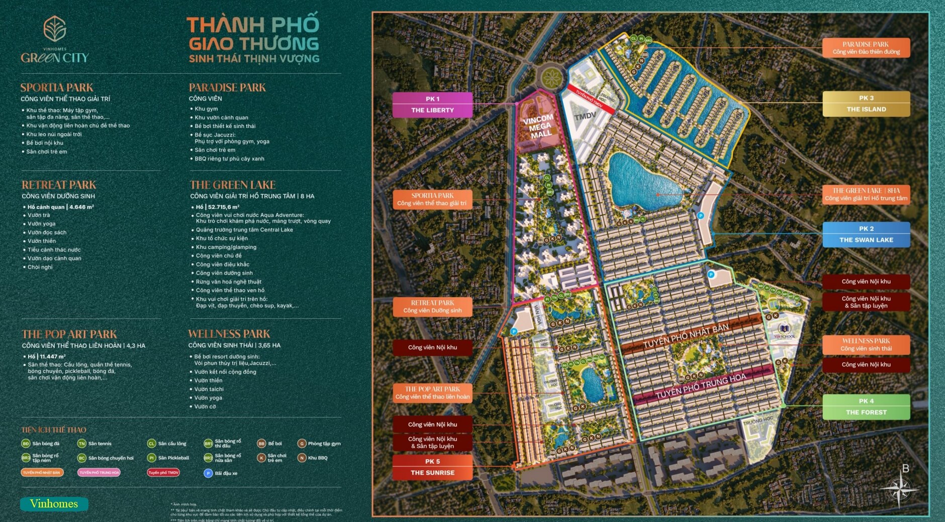 Bảng chi tiết nội khu Vinhomes Green City