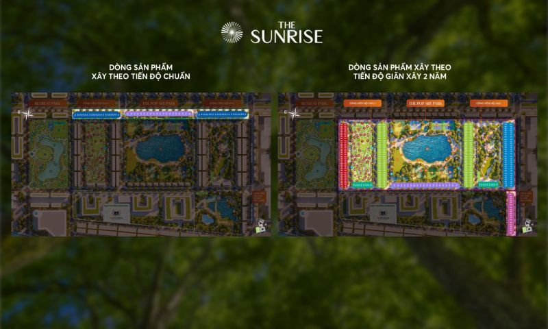 Sản phẩm phân khu The Sunrise mở bán theo 2 giai đoạn xây dựng.