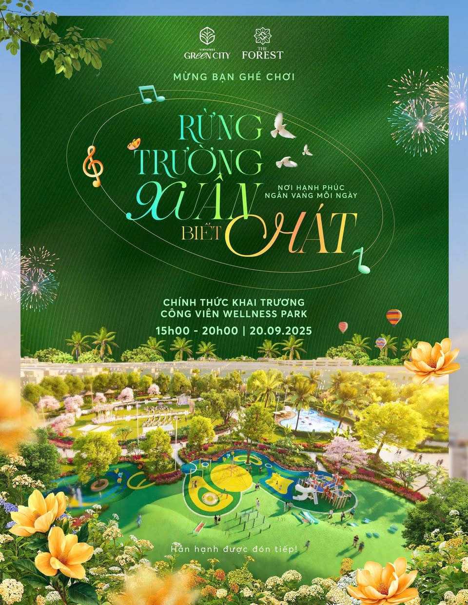 Thông tin sự kiện khai trương công viên Wellness Park