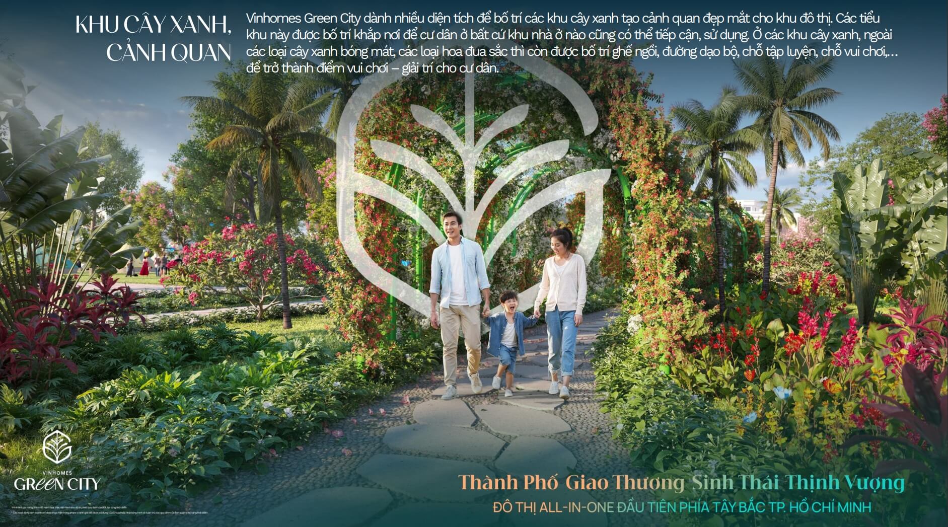 Vinhomes Green City với mật độ phủ xanh hiếm có đúng như tên gọi “Green City”